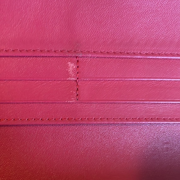 {Burberry} BURBERRY LONDON PATENT LEATHER LONG WALLET in Red - Picture 6 of 14